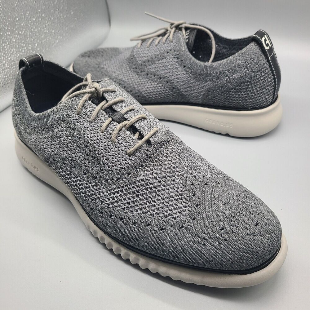 Cole Haan 2.ZEROGRAND Stitchlite Wingtip Oxford Men's Gray Knit Size 11.5 New